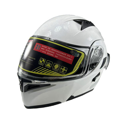 White with dual visors for women and men flip-up windshield DOT certified motorcycle helmets